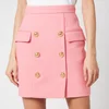 Balmain Women's Short High Waist 6 Button Cotton Pique Skirt - Rose Moyen - Image 1