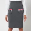 Thom Browne Women's Double Face Pencil Skirt with Rwb Bow Pockets - Med Grey - Image 1