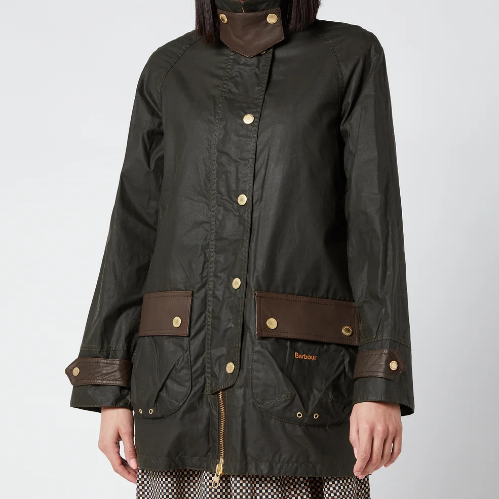 Barbour X ALEXACHUNG Women's Winslet Wax Jacket - Archive Olive/Classic Image 1