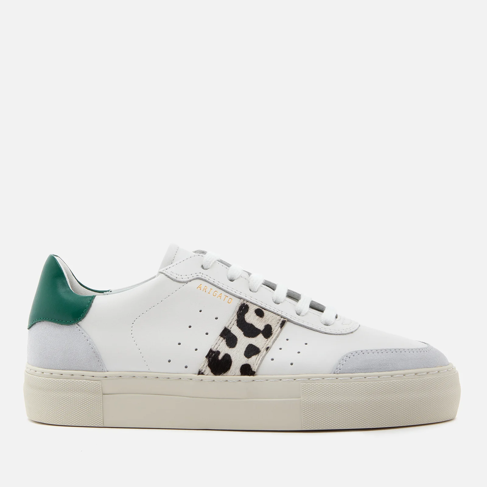 Axel Arigato Women's Platform V2 Leather Trainers - White/Leopard/Green Image 1