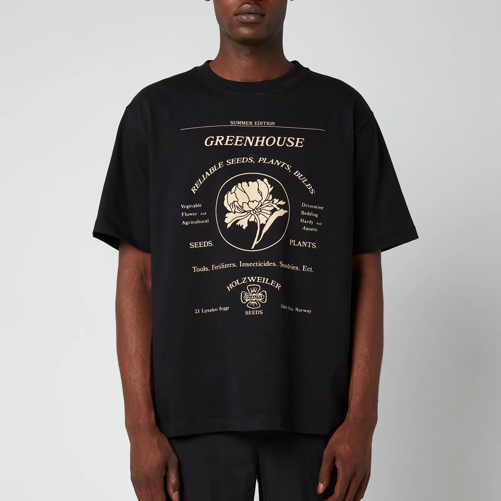 Holzweiler Men's Fleur T-Shirt - Black Greenhouse Image 1
