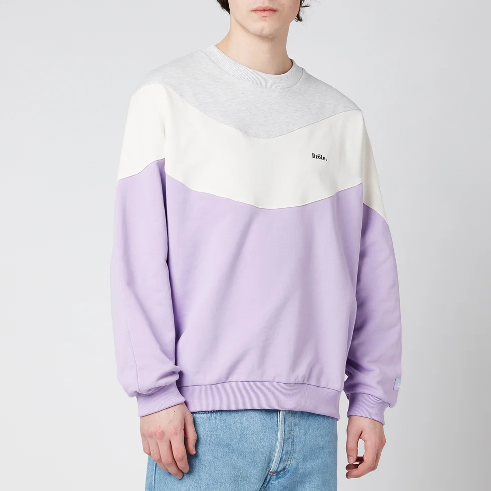 Drôle de Monsieur Men's Wave Sweatshirt - Purple Image 1