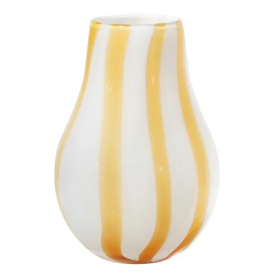 Broste Copenhagen Ada Stripe Vase - Yellow
