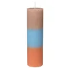 Broste Copenhagen Rainbow Pillar Candle - Blue - Image 1