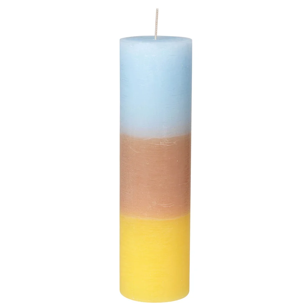Broste Copenhagen Rainbow Pillar Candle - Yellow Image 1