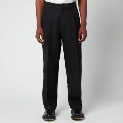 Maison Margiela Men's Smooth Linen Trousers - Black