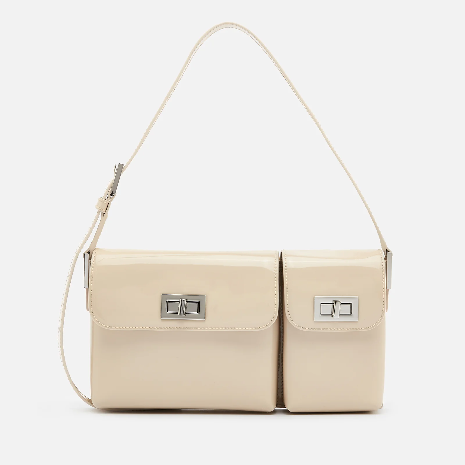 BY FAR Women's Billy Patent Leather Shoulder Bag - Cream Image 1