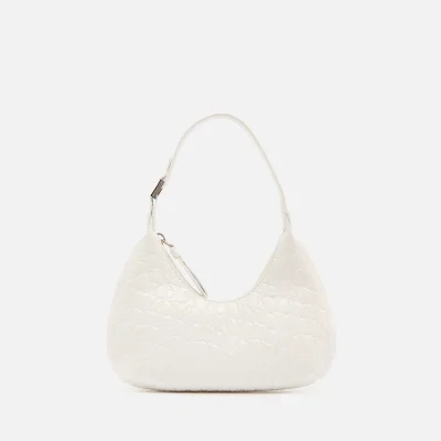 BY FAR Women's Baby Amber Circular Croco Shoulder Bag - Pure White