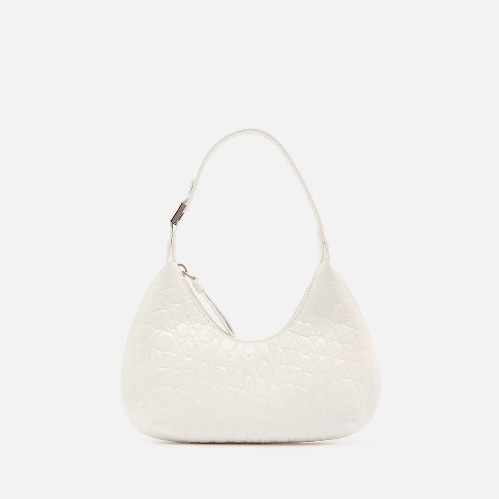BY FAR Women's Baby Amber Circular Croco Shoulder Bag - Pure White Image 1