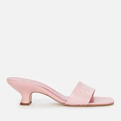 BY FAR Women's Freddy Embossed Leather Mules - Peony