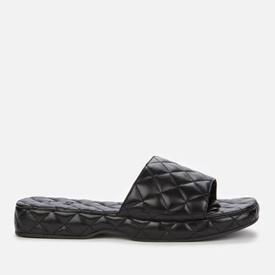 BY FAR Women's Lilo Creased Leather Slide Sandals - Black