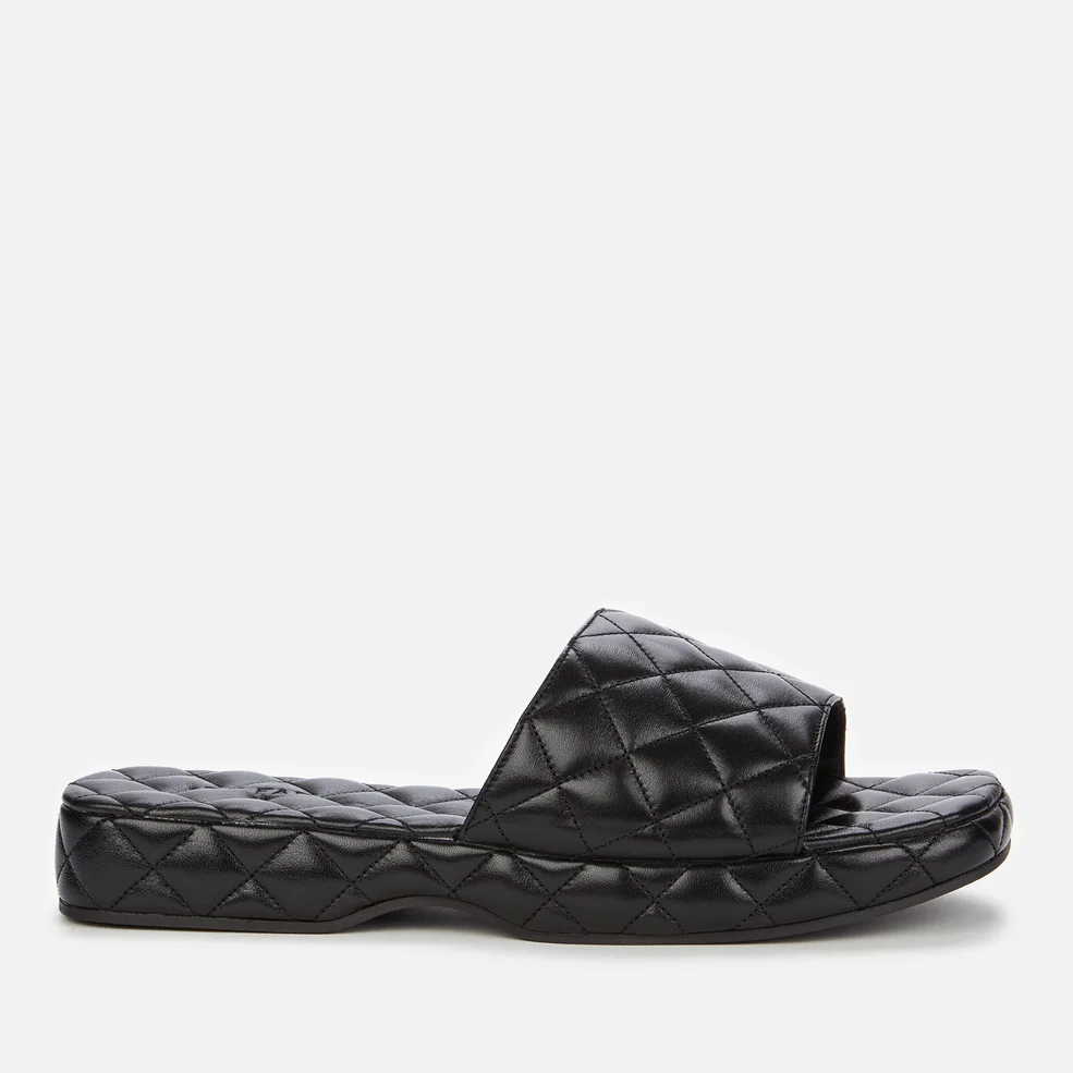 BY FAR Women's Lilo Creased Leather Slide Sandals - Black Image 1