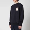 Thom Browne Men's Embroidered Crest Patch Boat Neck Sweatshirt - Navy - Image 1