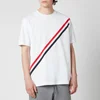Thom Browne Men's Printed Diagonal Stripe Jersey T-Shirt - White - Image 1