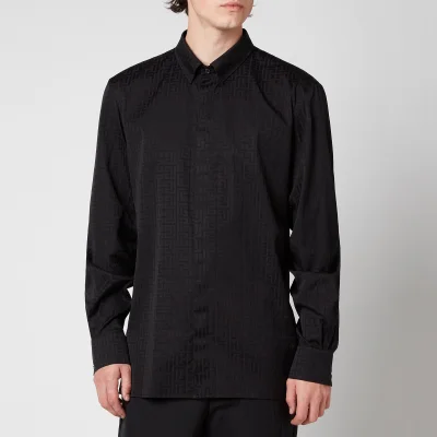 Balmain Men's Tailored Fit Monogram Shirt - Black