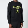Balmain Men's Flock Sweatshirt - Black/Yellow - Image 1