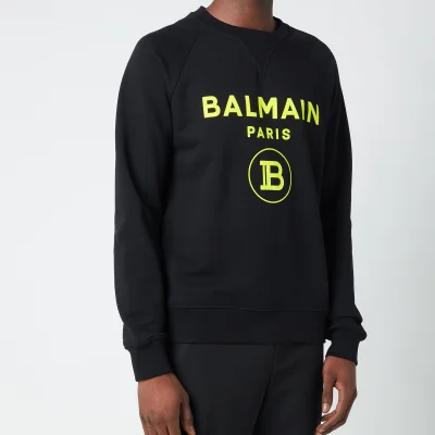 Balmain Men's Flock Sweatshirt - Black/Yellow