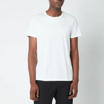 Balmain Men's Embossed Logo T-Shirt - White