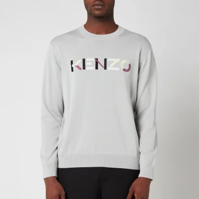KENZO Men's Multicolour Logo Classic Sweatshirt - Pale Grey