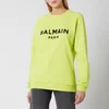 Balmain Women's Flocked Logo Sweatshirt - Anis/Noir - Image 1