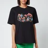 Victoria, Victoria Beckham Women's Embroidered Floral Logo Heavy Jersey T-Shirt - Black - Image 1