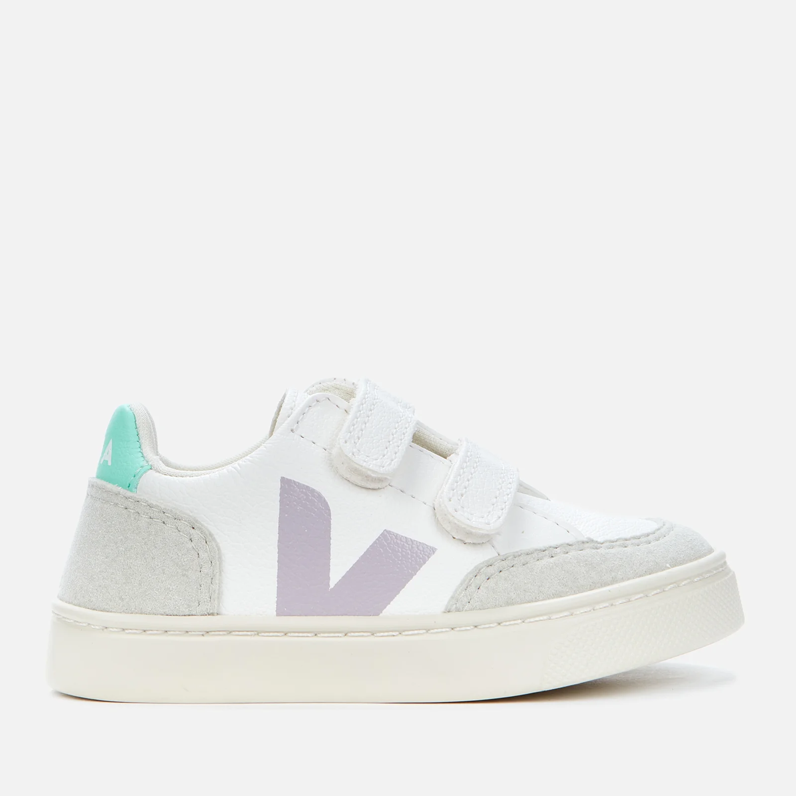 Veja Toddlers' V-12 Velcro Trainers - Extra-White Parme Turquoise Image 1