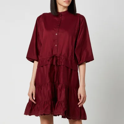 See By Chloé Women's Tie Waist Shirt Dress - Smoked Red