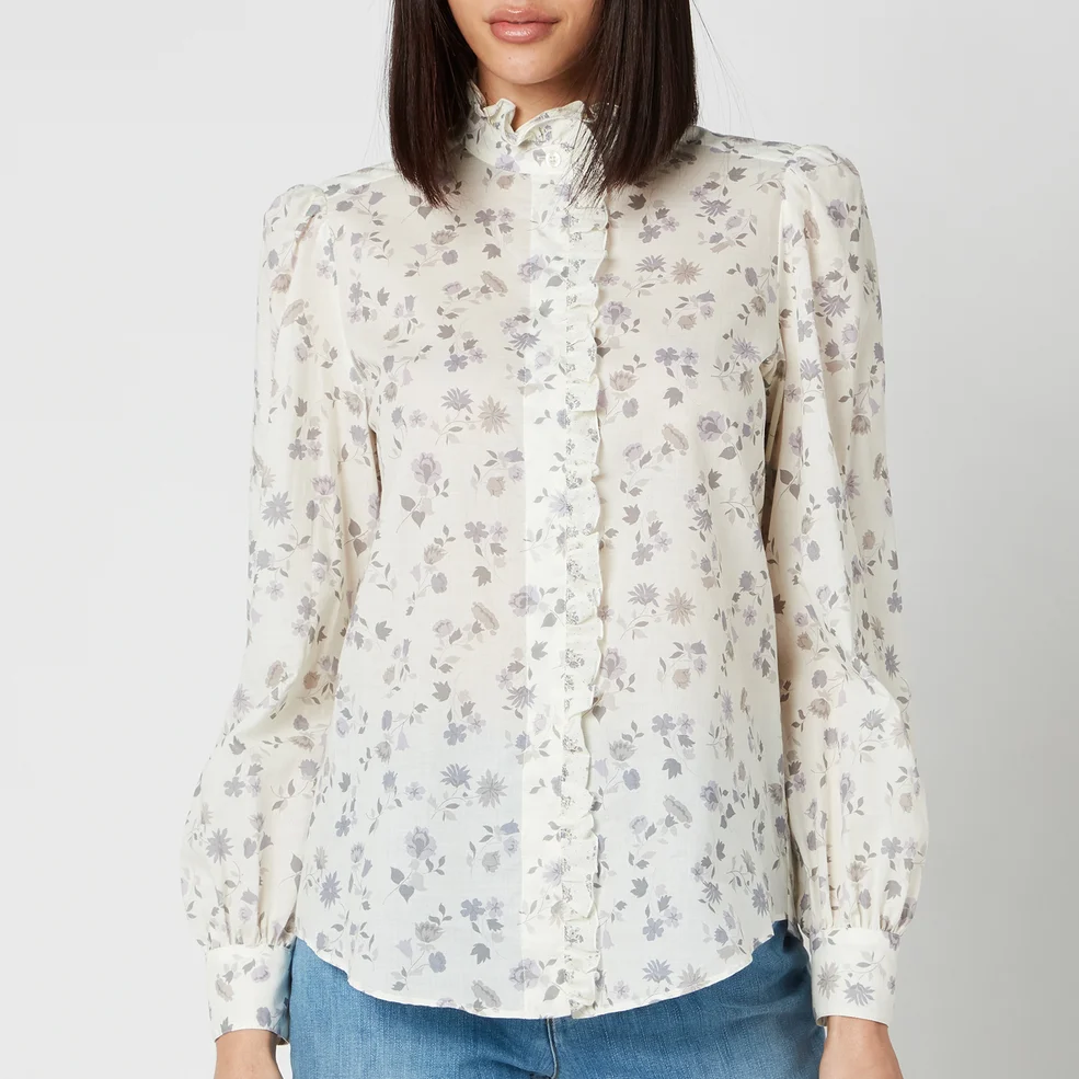 See By Chloé Women's Floral Printed Blouse - White Grey Image 1