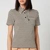 See By Chloé Women's Stripe Polo Top - White Beige - Image 1