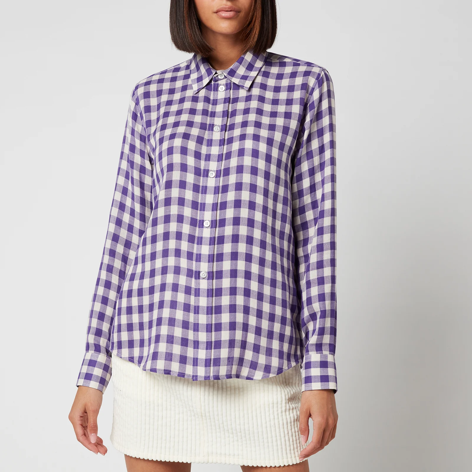 AMI Women's Classic Gingham Shirt - Violet Image 1