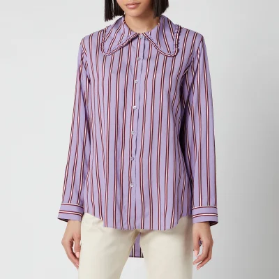 PS Paul Smith Women's Exaggerated Collar Stripe Shirt - Purple