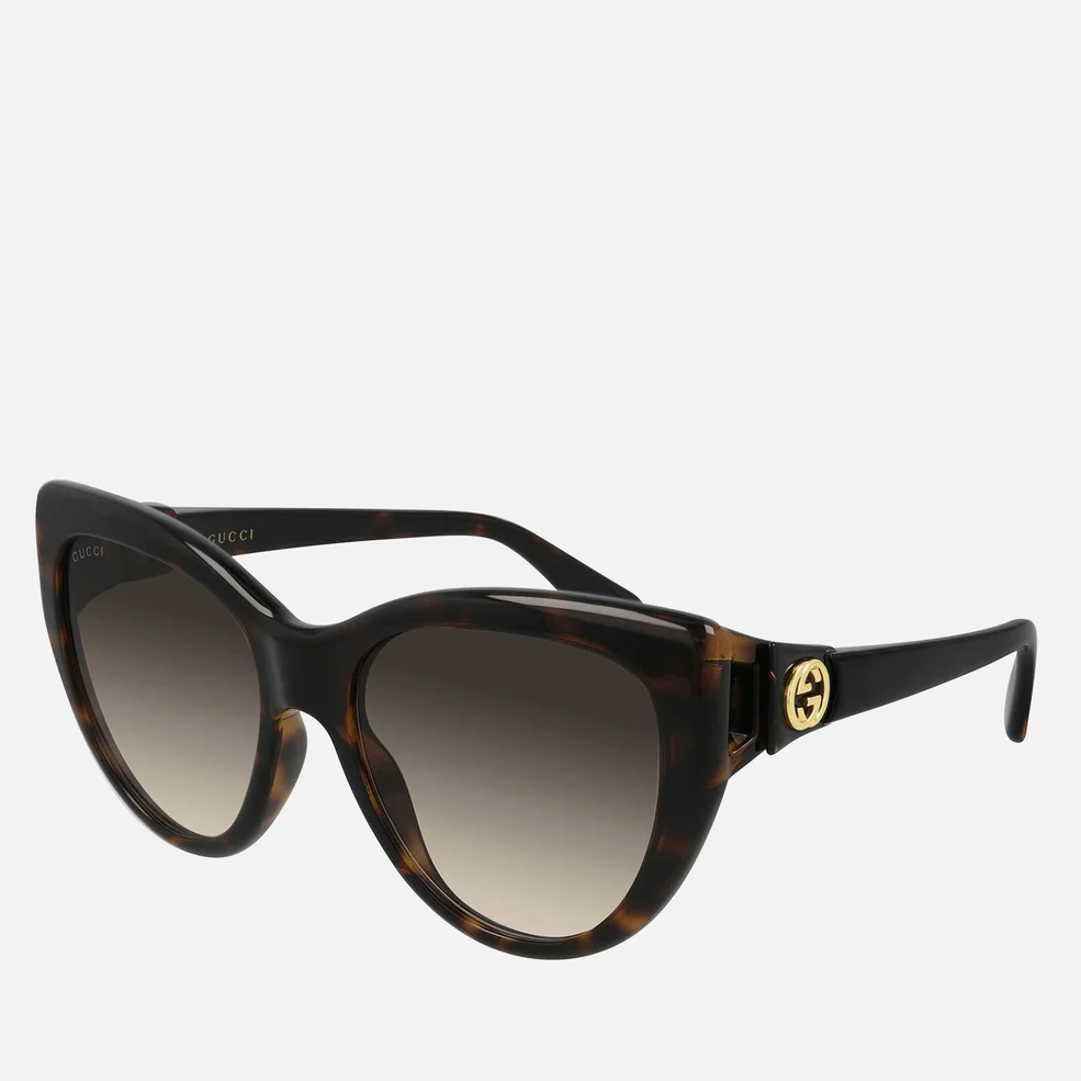 Gucci Women's 70's Fork Acetate Sunglasses - Havana/Havana/Brown Image 1