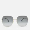 Gucci Women's Horsebit Metal Frame Sunglasses - Gold/Gold/Grey - Image 1