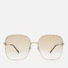 Gucci Women's Horsebit Metal Frame Sunglasses - Gold/Gold/Brown - Image 1