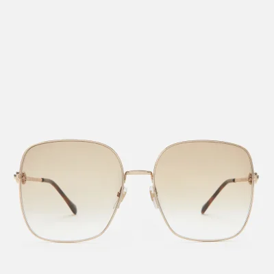 Gucci Women's Horsebit Metal Frame Sunglasses - Gold/Gold/Brown