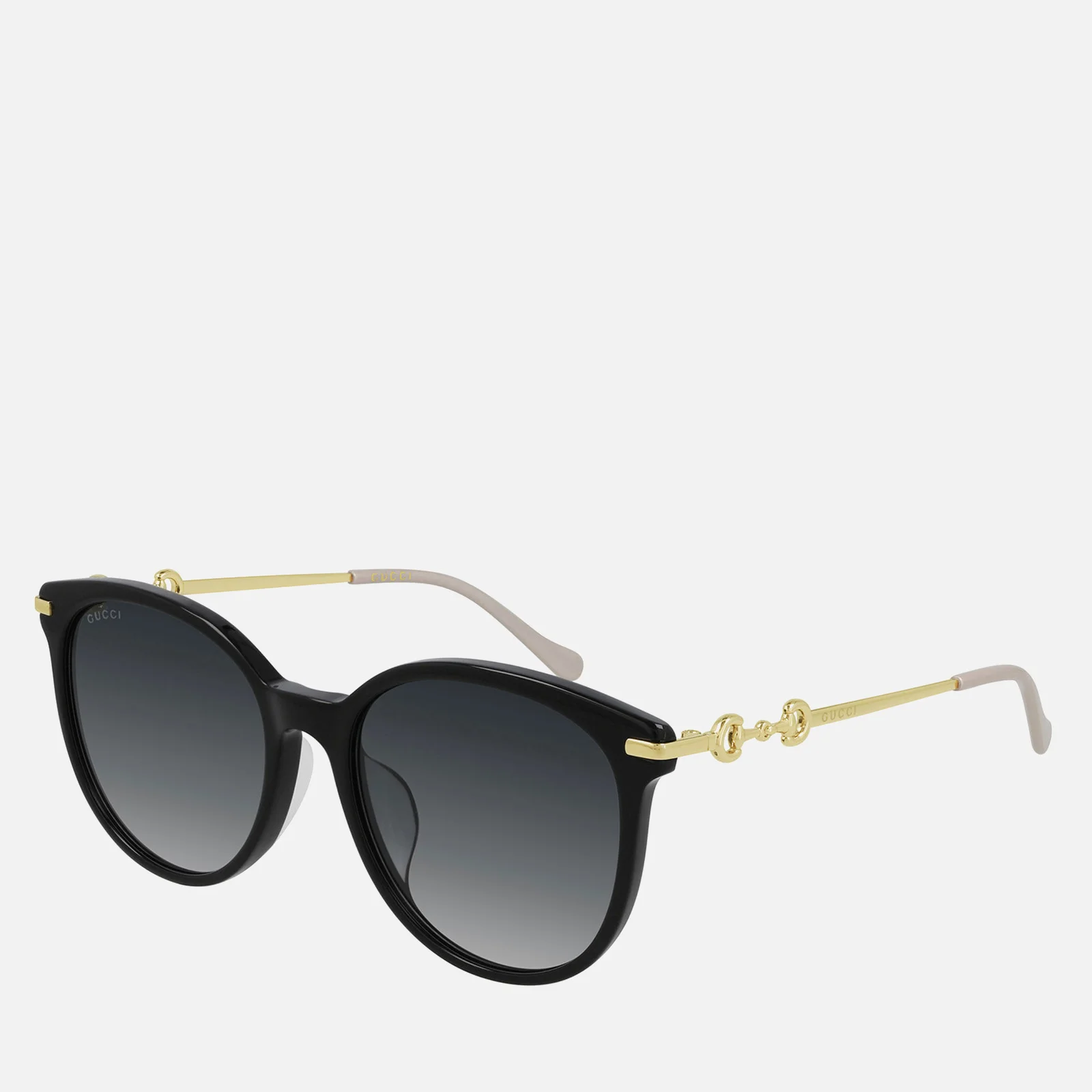 Gucci Women's Horsebit Combi Frame Sunglasses - Black/Gold/Grey Image 1