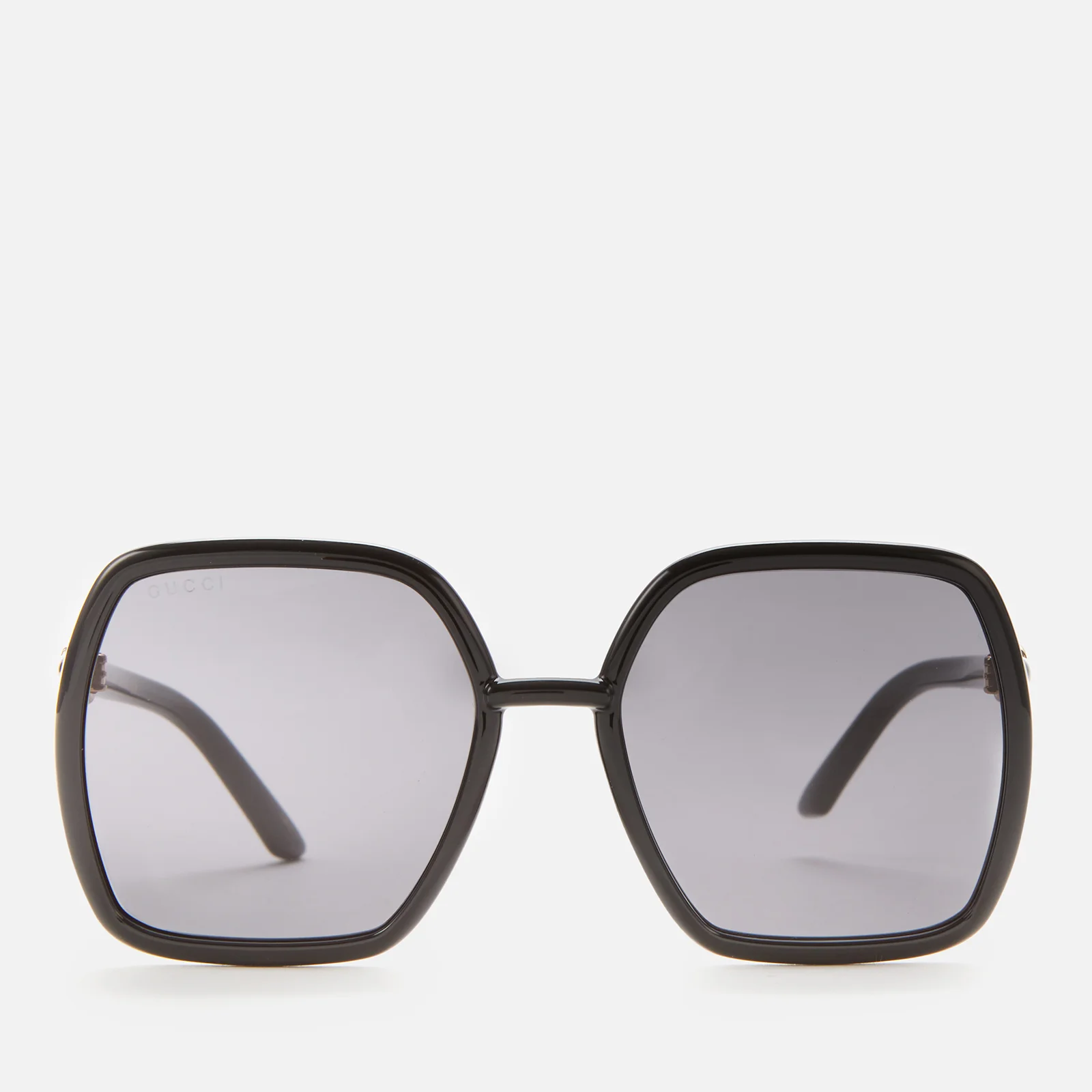 Gucci Women's Horsebit Combi Frame Sunglasses - Black/Black/Grey Image 1