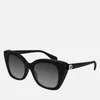 Gucci Women's Gradient Cat Eye Acetate Sunglasses - Black/Black/Grey - Image 1