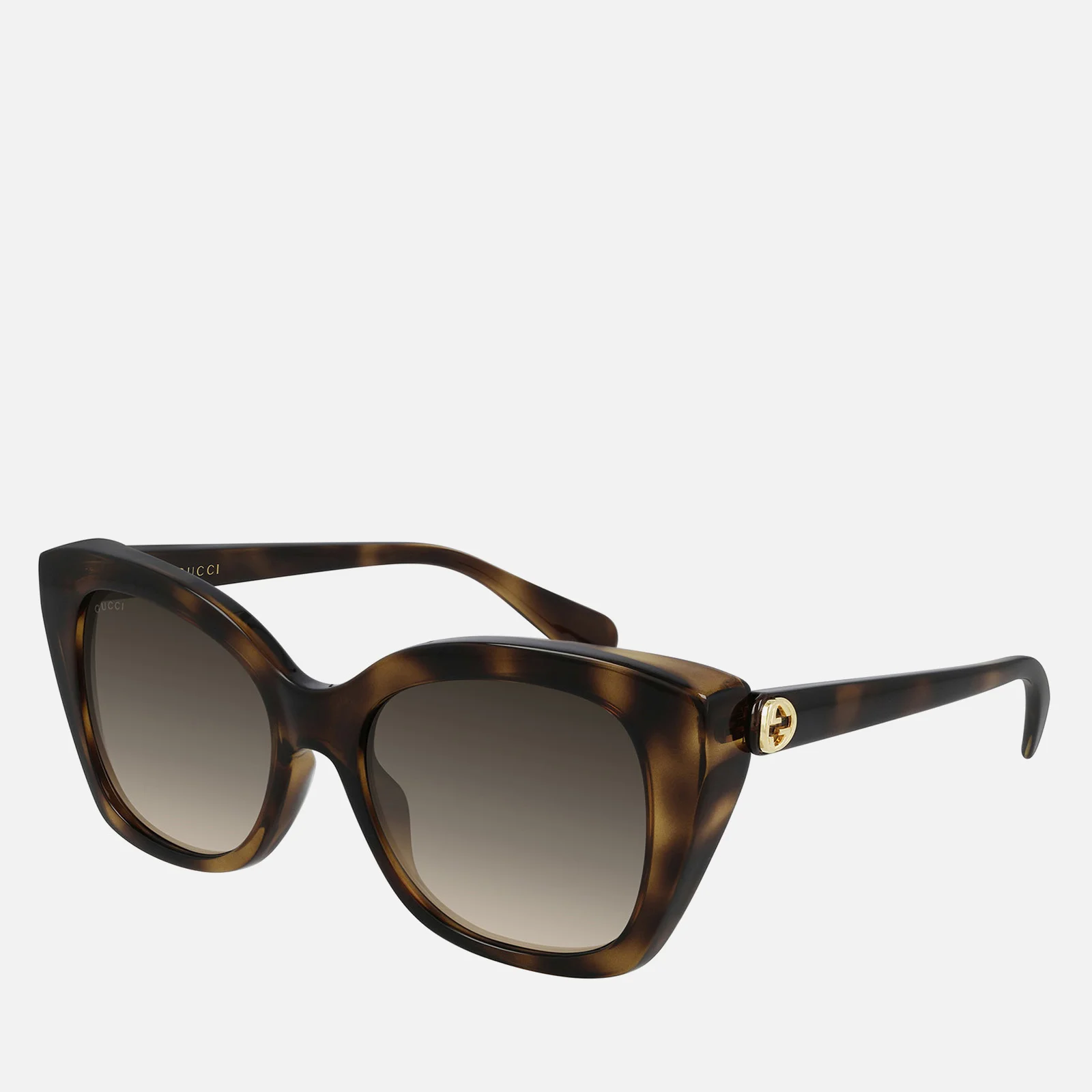 Gucci Women's Gradient Cat Eye Acetate Sunglasses - Havana/Havana/Brown Image 1