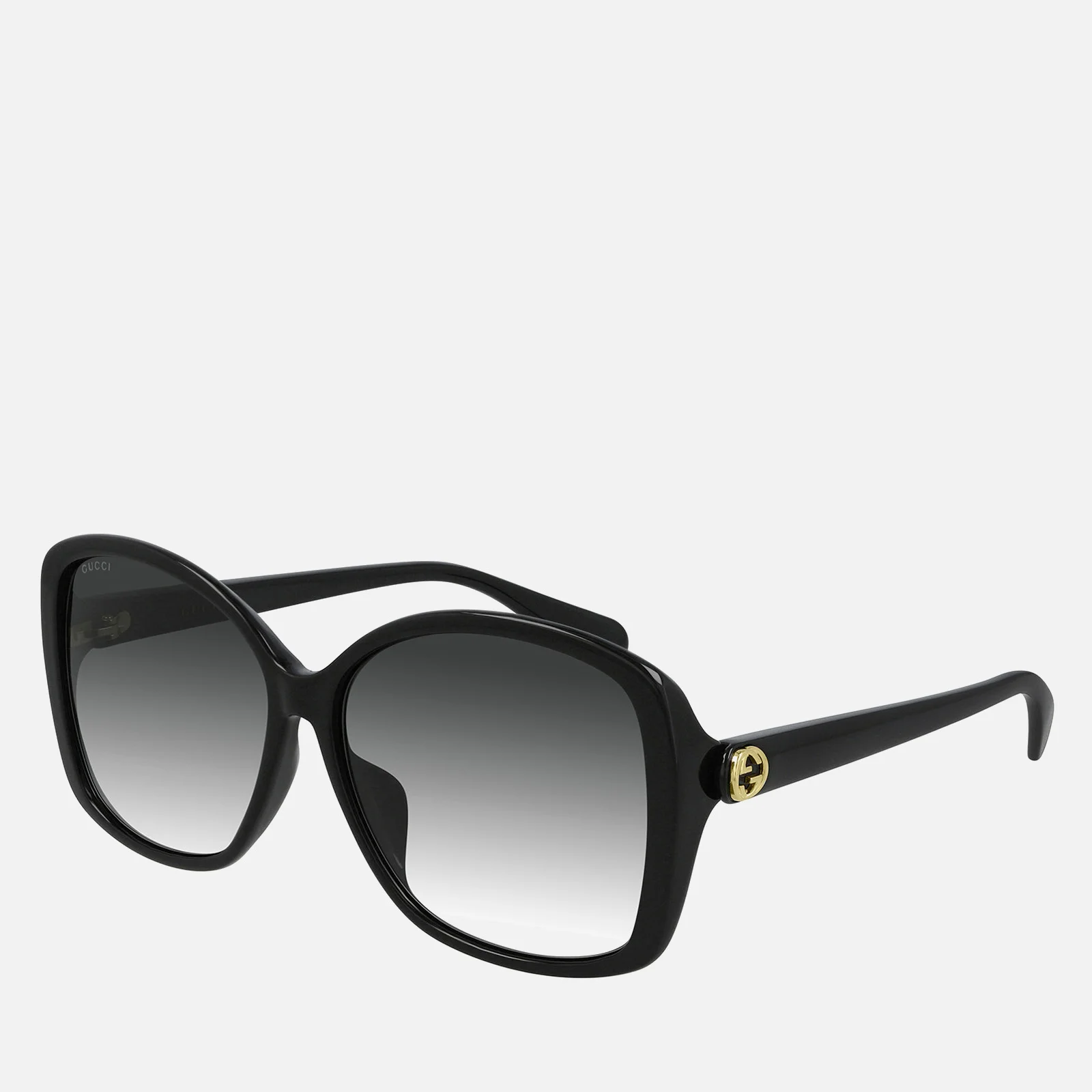 Gucci Women's Gradient Square Frame Acetate Sunglasses - Black/Black/Grey Image 1