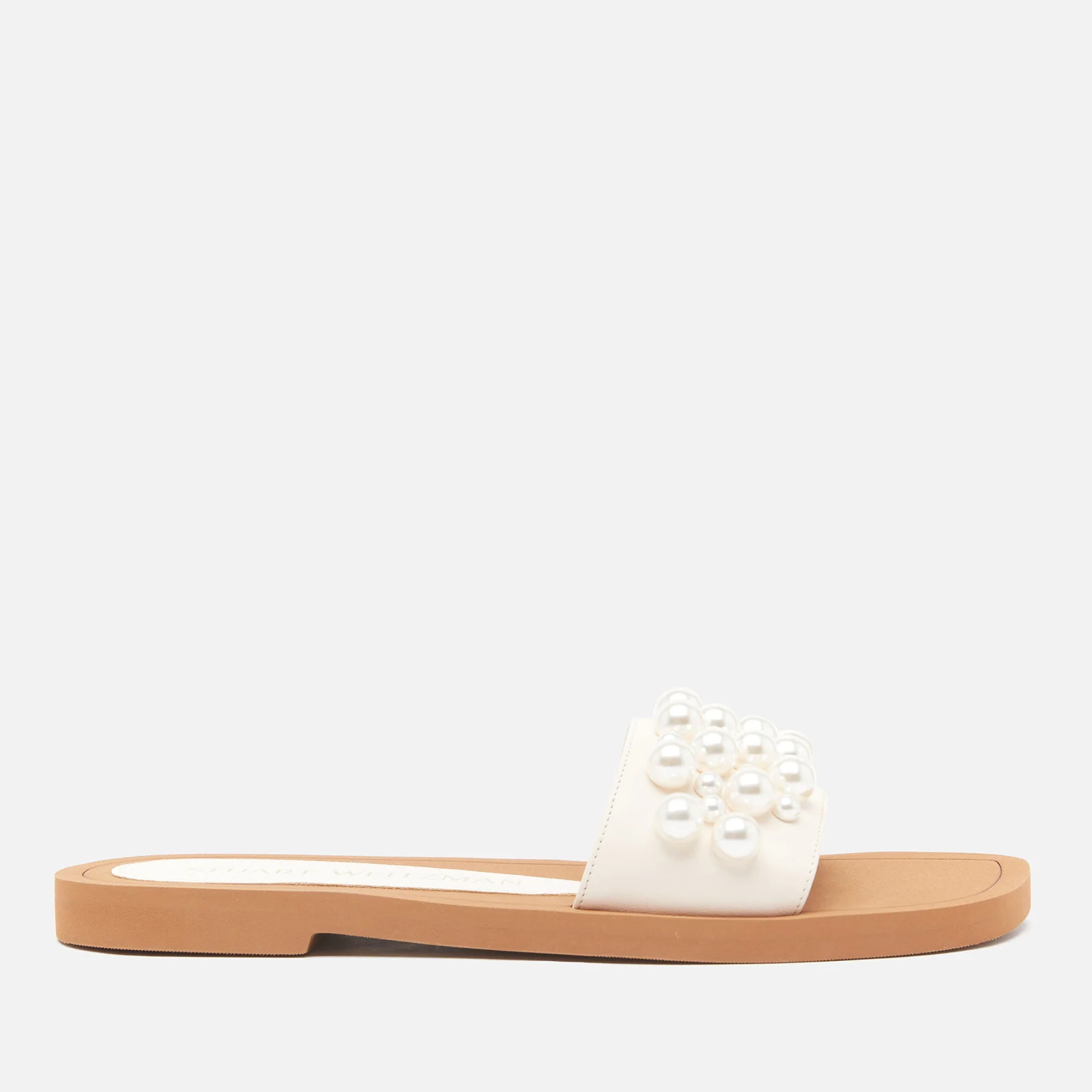 Stuart Weitzman Women's Goldie Leather Slide Sandals - Seashell Image 1