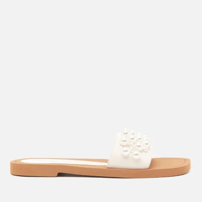 Stuart Weitzman Women's Goldie Leather Slide Sandals - Seashell