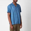 YMC Men's Malick Dot Short Sleeve Shirt - Blue/Ecru - Image 1