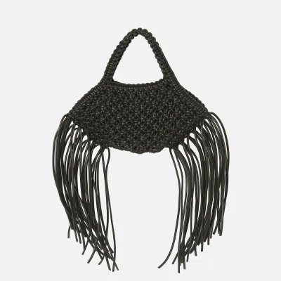 Yuzefi Women's Mini Woven Basket Vegan Leather Bag - Black