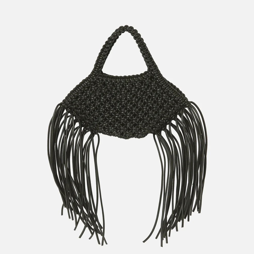 Yuzefi Women's Mini Woven Basket Vegan Leather Bag - Black Image 1