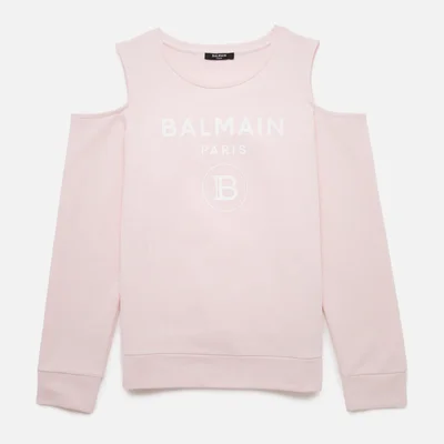Balmain Girls' Off Shoulder Sweatshirt - Rosa