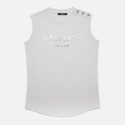 Balmain Girls' Logo Tank - Bianco