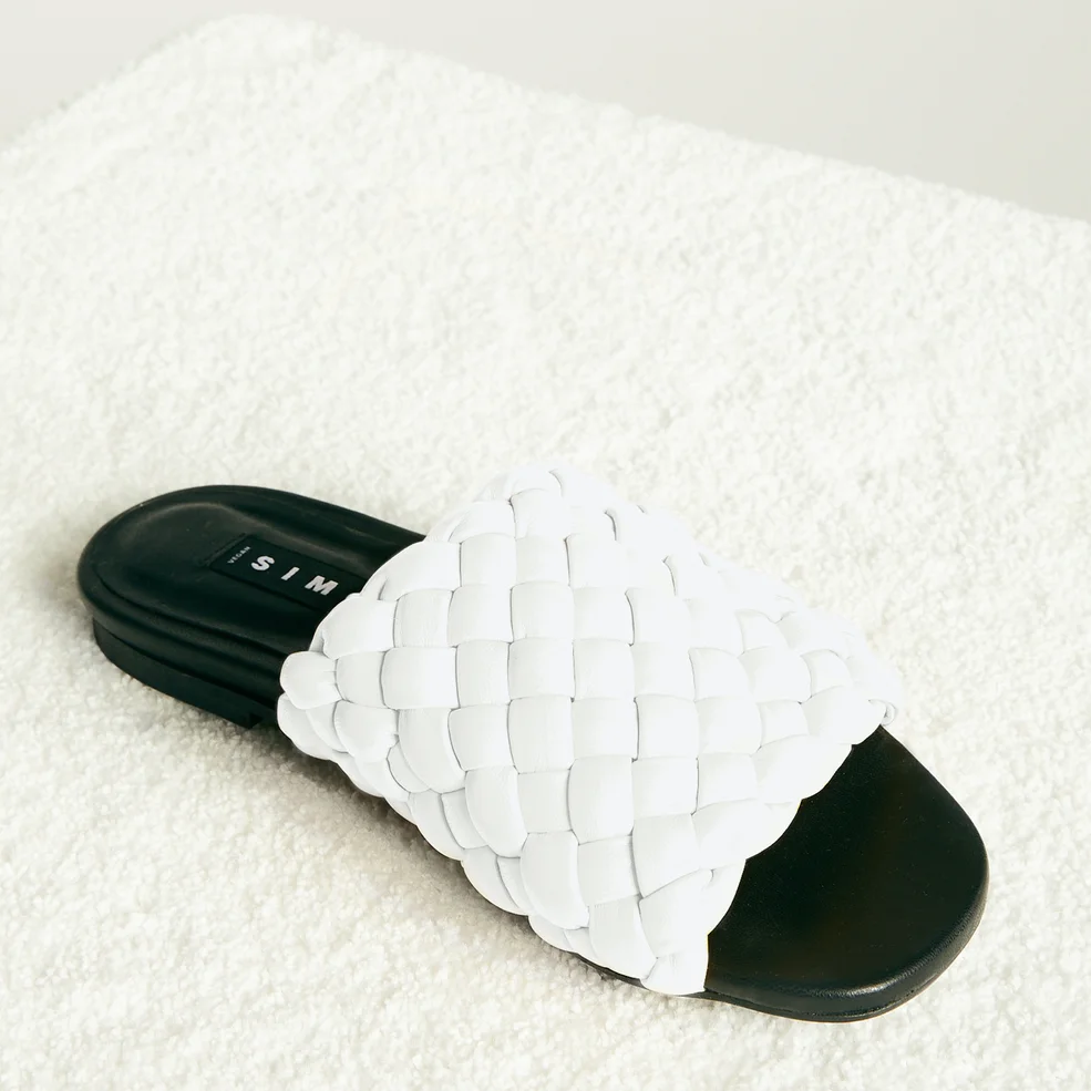 Simon Miller Women's Vegan Slit Slide Sandals - White Image 1