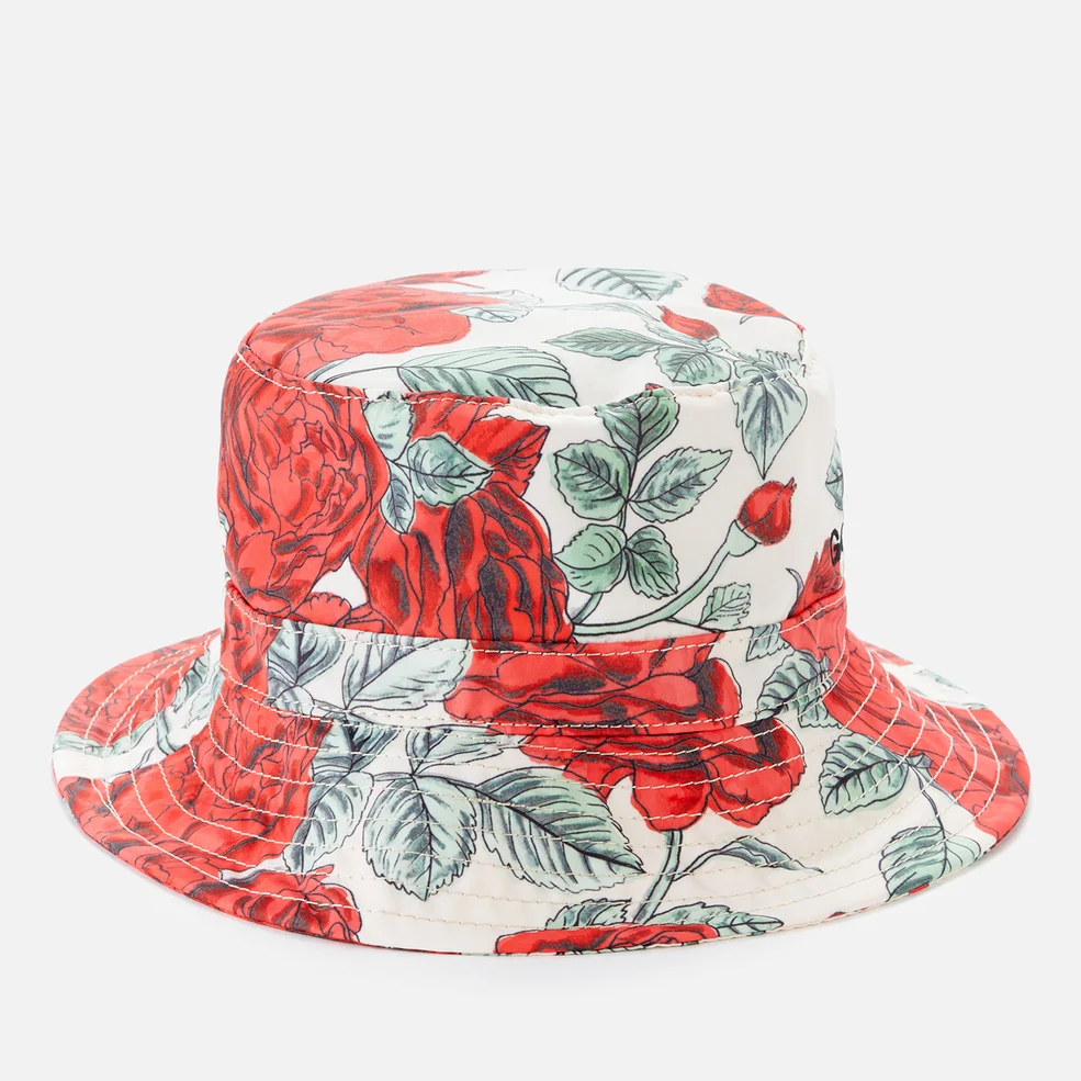 Ganni Women's Rose Print Bucket Hat - Brazilian Sand Image 1