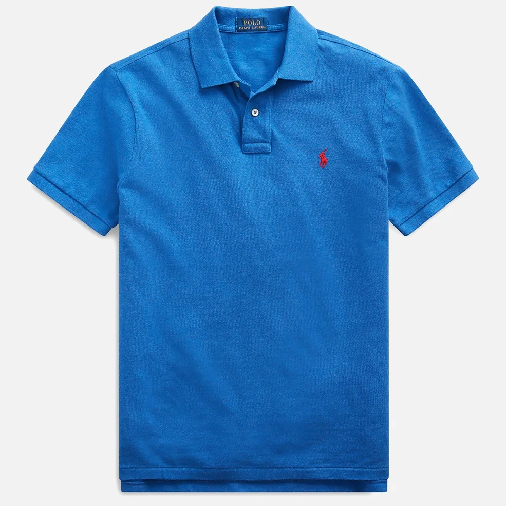 Polo Ralph Lauren Men's Custom Slim Fit Mesh Polo Shirt - Dockside Blue Heather Image 1